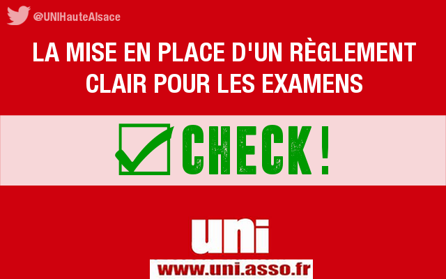 Image L’UNI obtient un règlement d’examens claire pour toute l’université !