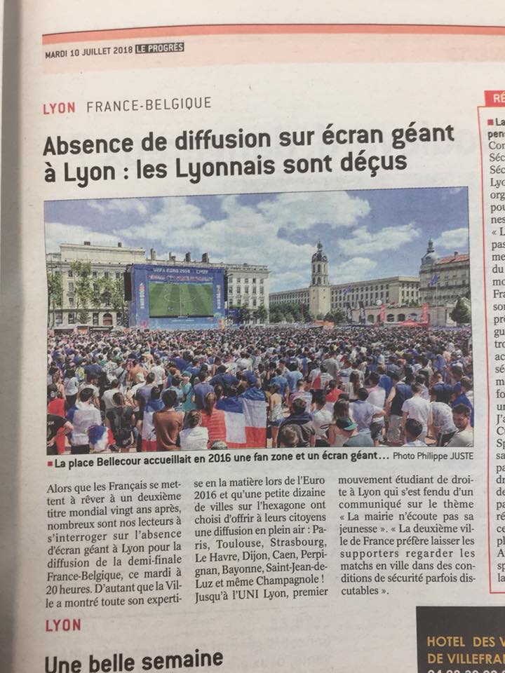 Image L’UNI réclame une “fan zone” pour la finale de la coupe du monde !