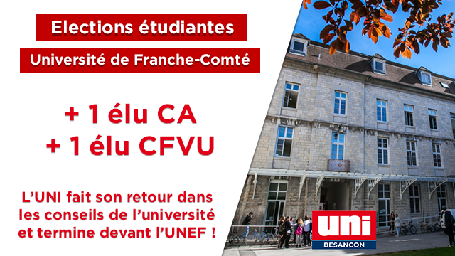 Image L’UNI revient dans les conseils de l’université de Franche-Comté !