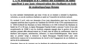 Image L’UNI Franche-Comté demande une rémunération pour les étudiants en maïeutique mobilisés face au COVID-19