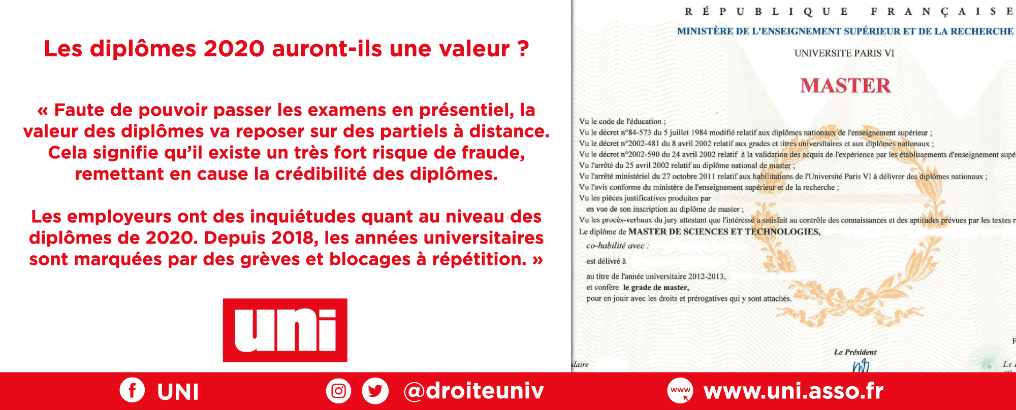 Image Notre porte-parole Clément répond au journal Les Echos Start “Les diplômes 2020 auront-ils une valeur ? Non”