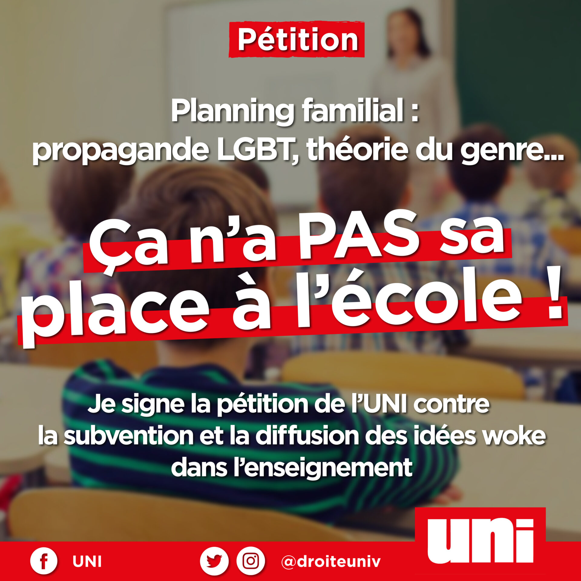 Image Planning familial :  pétition contre la subvention des idées woke dans l’enseignement !