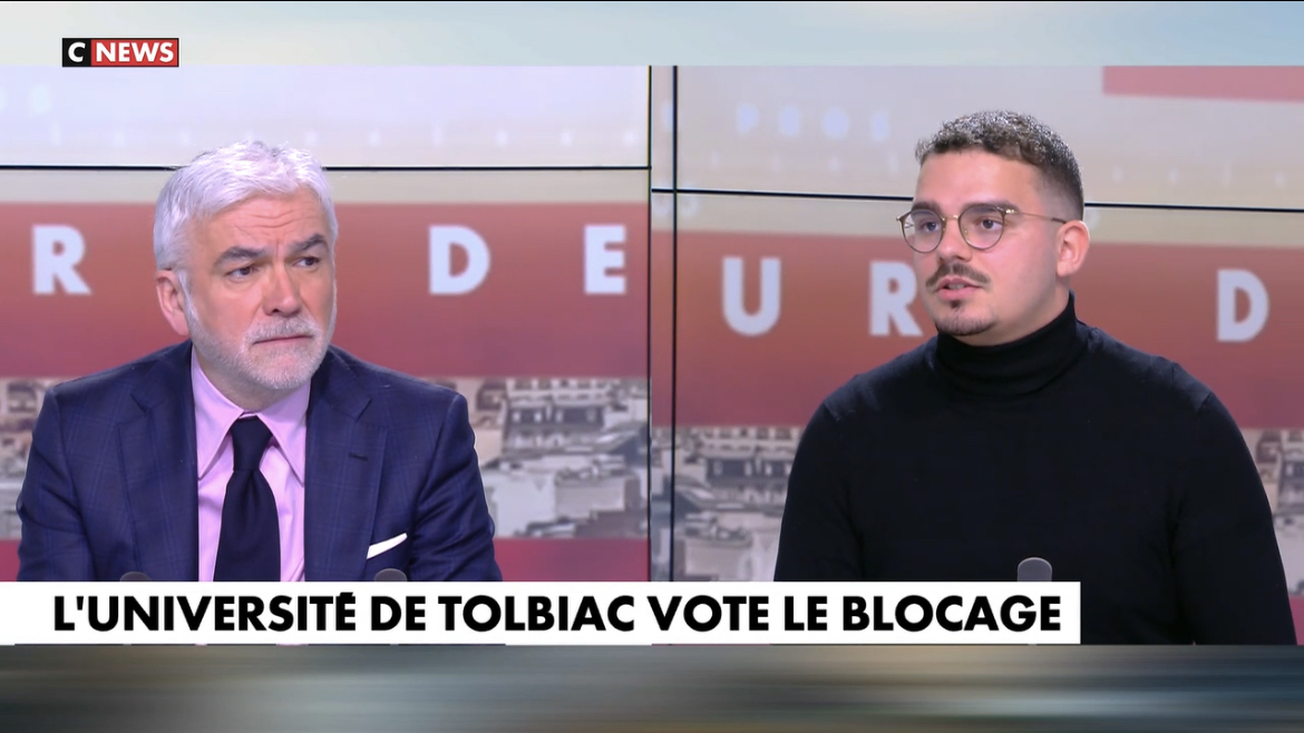 Image L’UNI chez Pascal Praud pour dénoncer les méthodes et les violences d’extrême-gauche