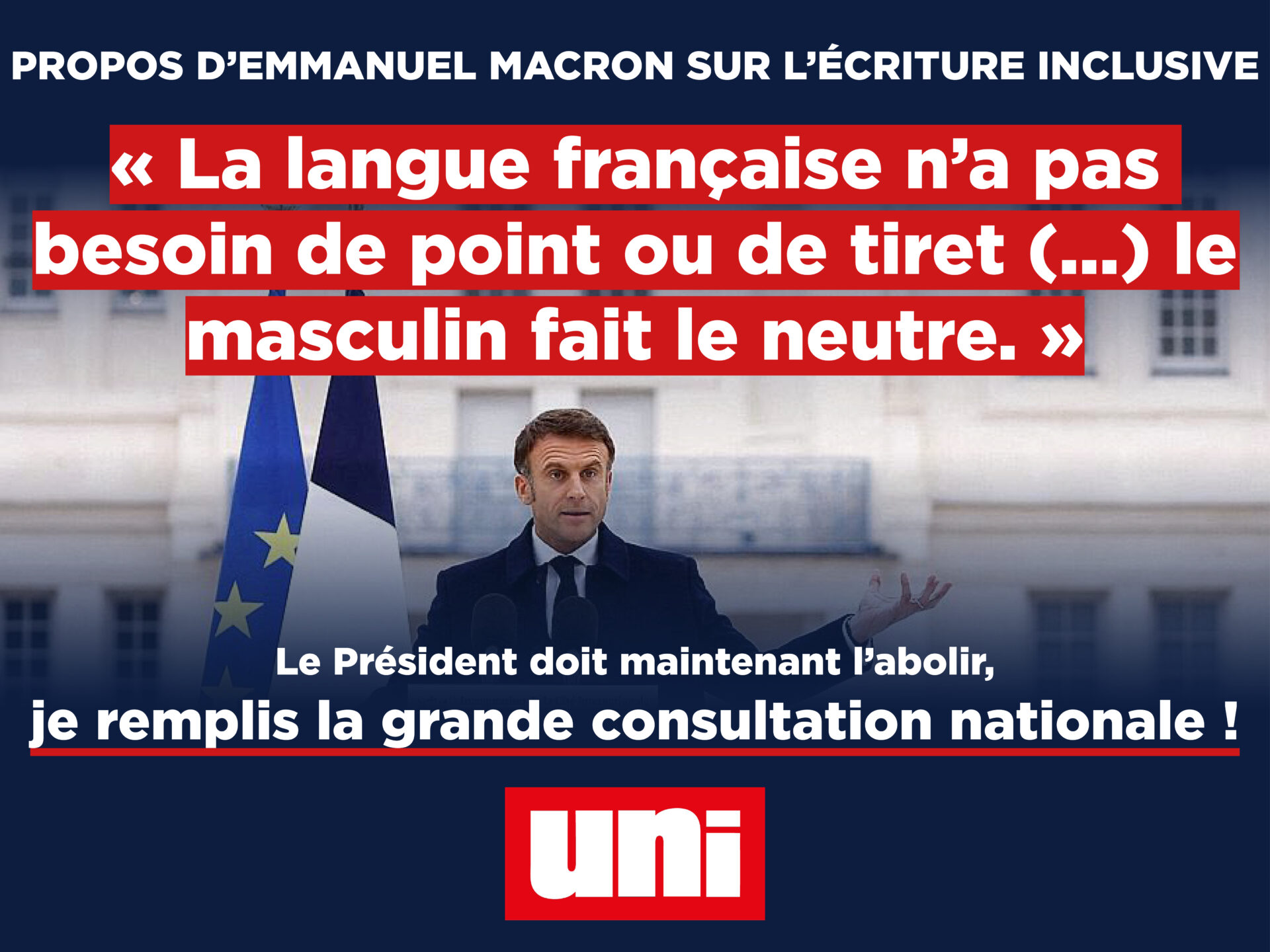 Image Rejet de l’écriture inclusive : une première étape qui doit se concrétiser par une interdiction dans la loi
