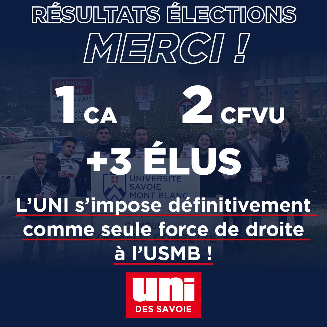 Image L’UNI s’impose comme seule force de droite à l’Université Savoie Mont Blanc