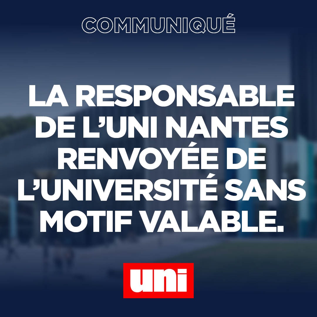 Image L’exclusion de la responsable de l’UNI Nantes confirmée par le tribunal administratif : le délit d’opinion fait son retour en France