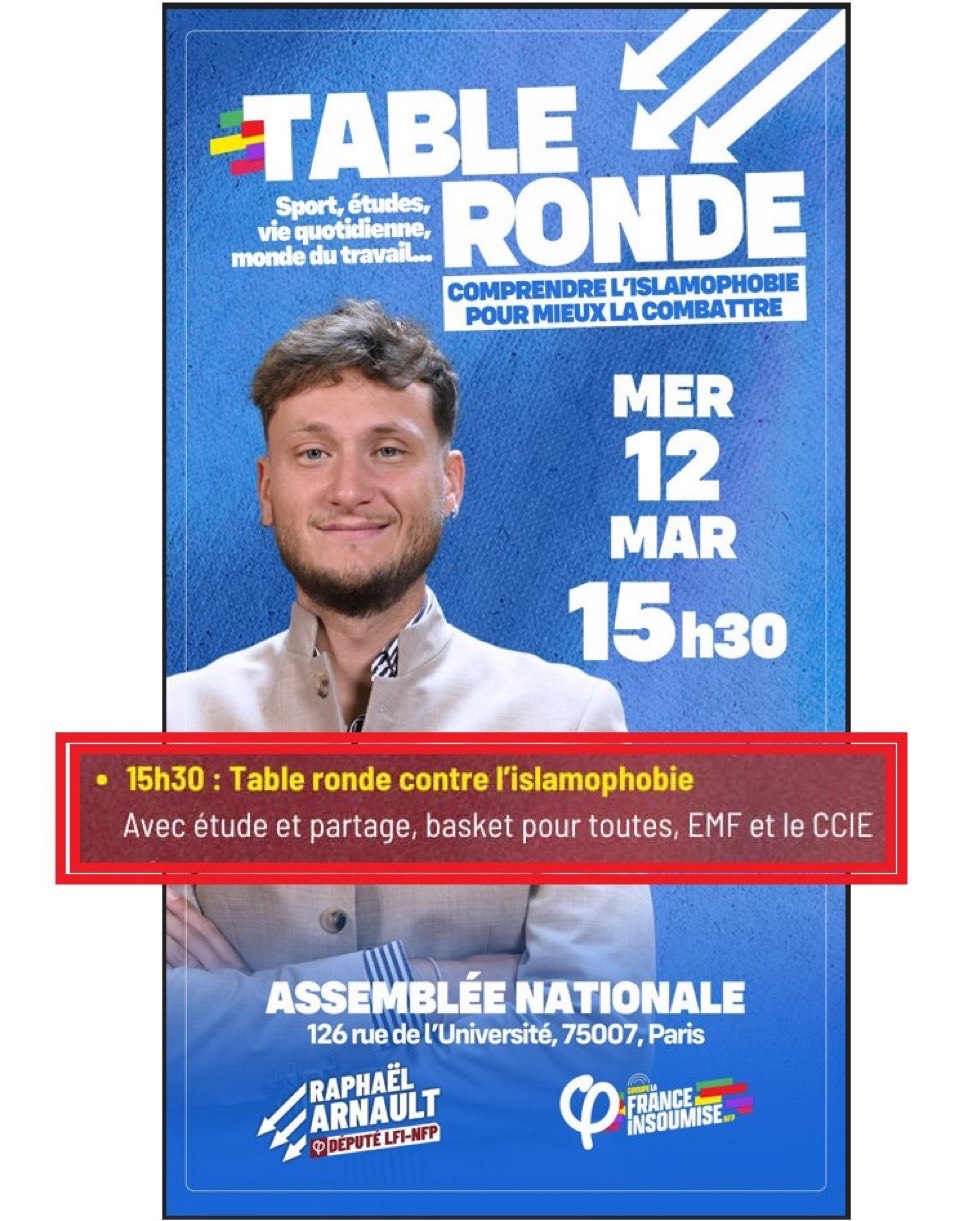 Image Pétition : Annulation table ronde de La France Insoumise avec le CCIE et les EMF