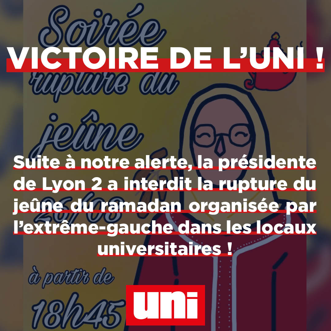 Image Victoire de l’UNI contre le communautarisme à Lyon 2 !